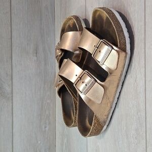 Birkenstock Women Arizona Roze Metallic Sandals shoes sz 38/7 Regular